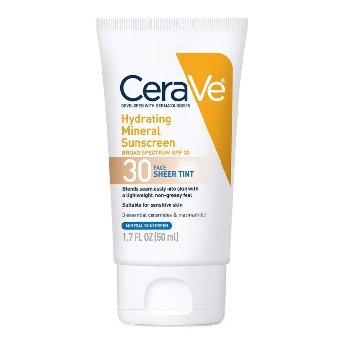CeraVe Hydrating Mineral Sunscreen SPF 30 Face Sheer Tint 50ml